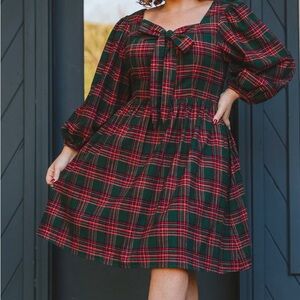 Plaid Red and Black Dress